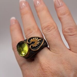 Asymmetrical Oxidized Sterling Silver Sultan Ring